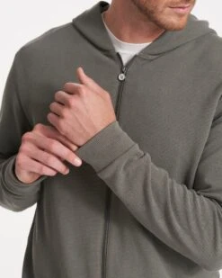 Performance Waffle Zip Hoodie | Dusty Pine 15 Performance Waffle Zip Hoodie | Dusty Pine -TrendSphere 0047 V259DST FA22 M ECOMM DETAIL 2149