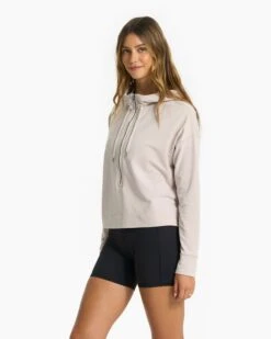 Vista Half Zip Hoodie | Oyster Heather -TrendSphere 0099 VW267HOY 0767