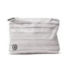 ALOHA-Mid Pouch | Platinum Shibori Stripe 2 ALOHA-Mid Pouch | Platinum Shibori Stripe -TrendSphere ALOHA MidPouch PlatinumShiboriStripe Front