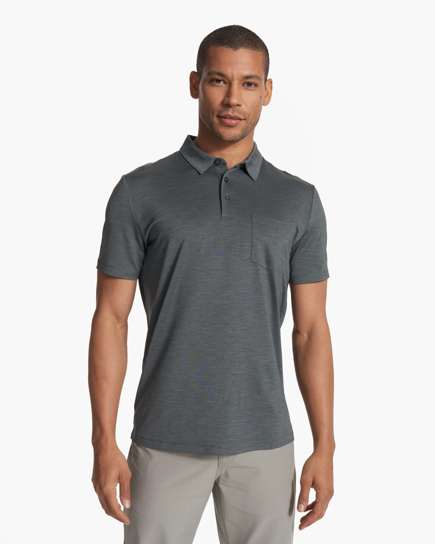 Zephyr Polo | Smoked Beryl Heather 4 Zephyr Polo | Smoked Beryl Heather - Image 2