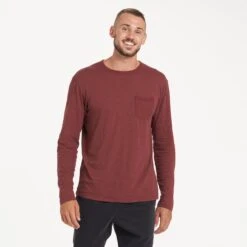 Long-Sleeve Rise Tee | Red Clay 7 Long-Sleeve Rise Tee | Red Clay -TrendSphere V1001RCL 1786