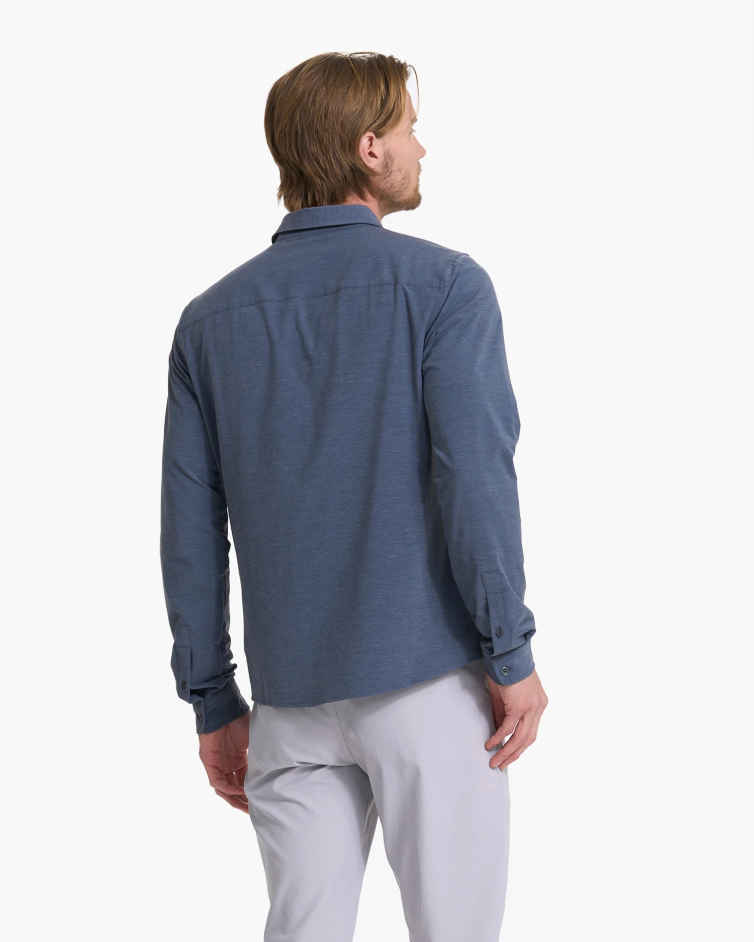 Long Sleeve Bridge Button Down | Azure 6 Long Sleeve Bridge Button Down | Azure - Image 4