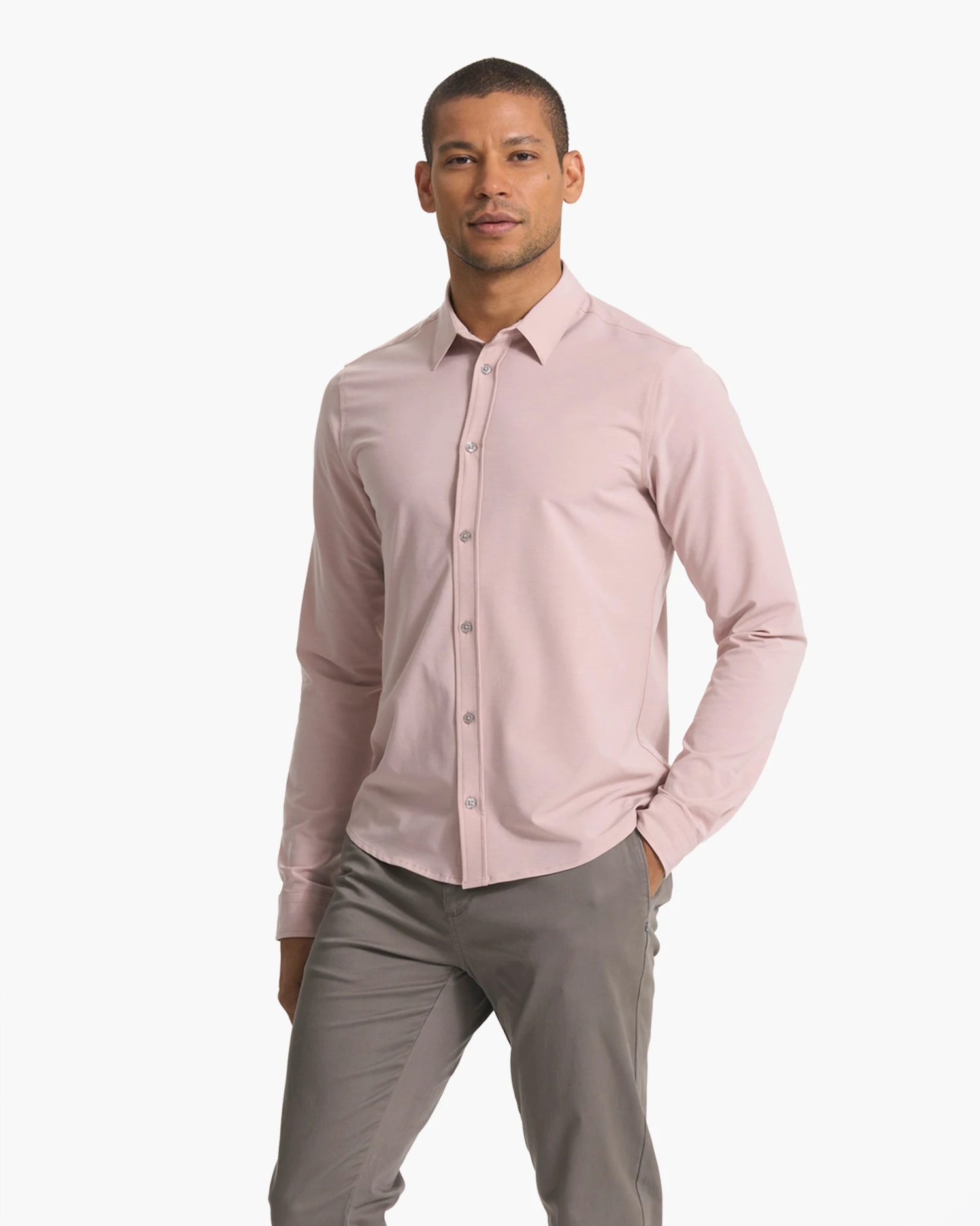 Long Sleeve Bridge Button Down | Cashmere 6 Long Sleeve Bridge Button Down | Cashmere - Image 4