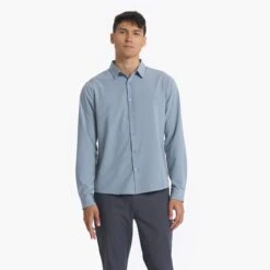 Long Sleeve Bridge Button Down | Light Cloud 10 Long Sleeve Bridge Button Down | Light Cloud -TrendSphere V1002LCL 00147