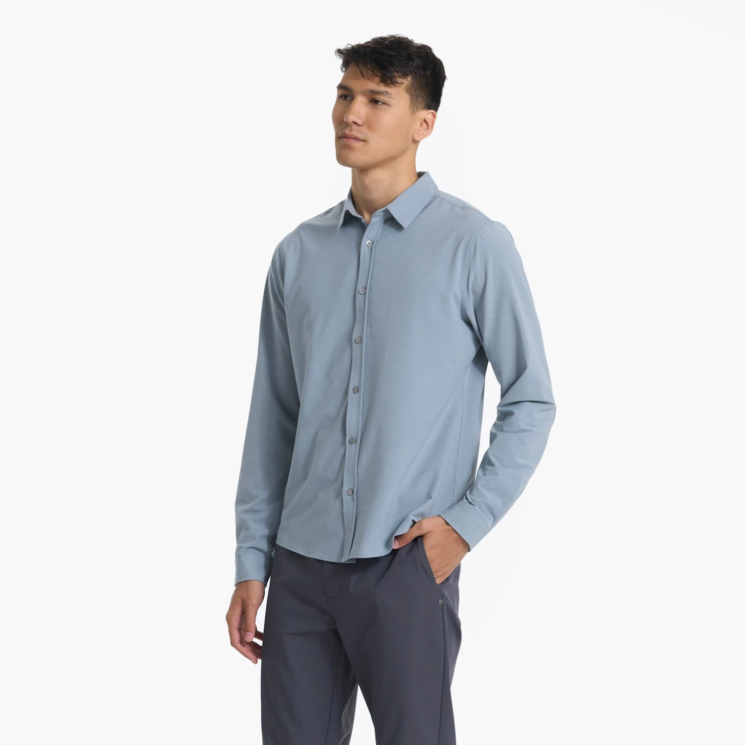 Long Sleeve Bridge Button Down | Light Cloud 4 Long Sleeve Bridge Button Down | Light Cloud - Image 2