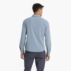 Long Sleeve Bridge Button Down | Light Cloud 11 Long Sleeve Bridge Button Down | Light Cloud -TrendSphere V1002LCL 00158