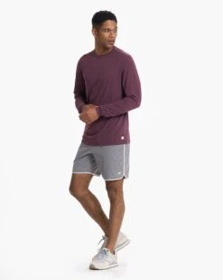 Long Sleeve Current Tech Tee | Chestnut 11 Long Sleeve Current Tech Tee | Chestnut -TrendSphere V1003CHN 09087