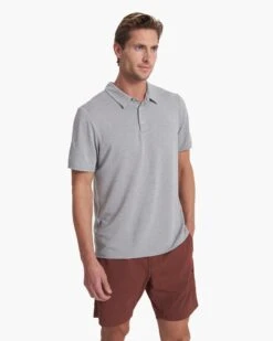 Knit Twill Polo | Steel Heather -TrendSphere V1004STH SP23 M ECOMM TOPS TOP 0721 1X1 92169cb8 7815 4235 ba80 348030d0bcc7