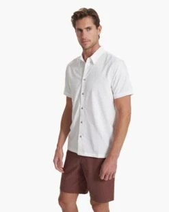 Short Sleeve Manhattan Button Down | White -TrendSphere V1024WHT SP23 M ECOMM TOPS DETAIL 1460 1X1 4662fbfd e1b7 4d5e af17 dcdc118259d8