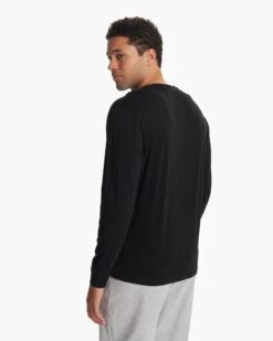 Long-Sleeve Ever Henley | Black -TrendSphere V108BLK 1