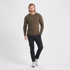 Long-Sleeve Ever Henley | Evergreen -TrendSphere V108EVG 3