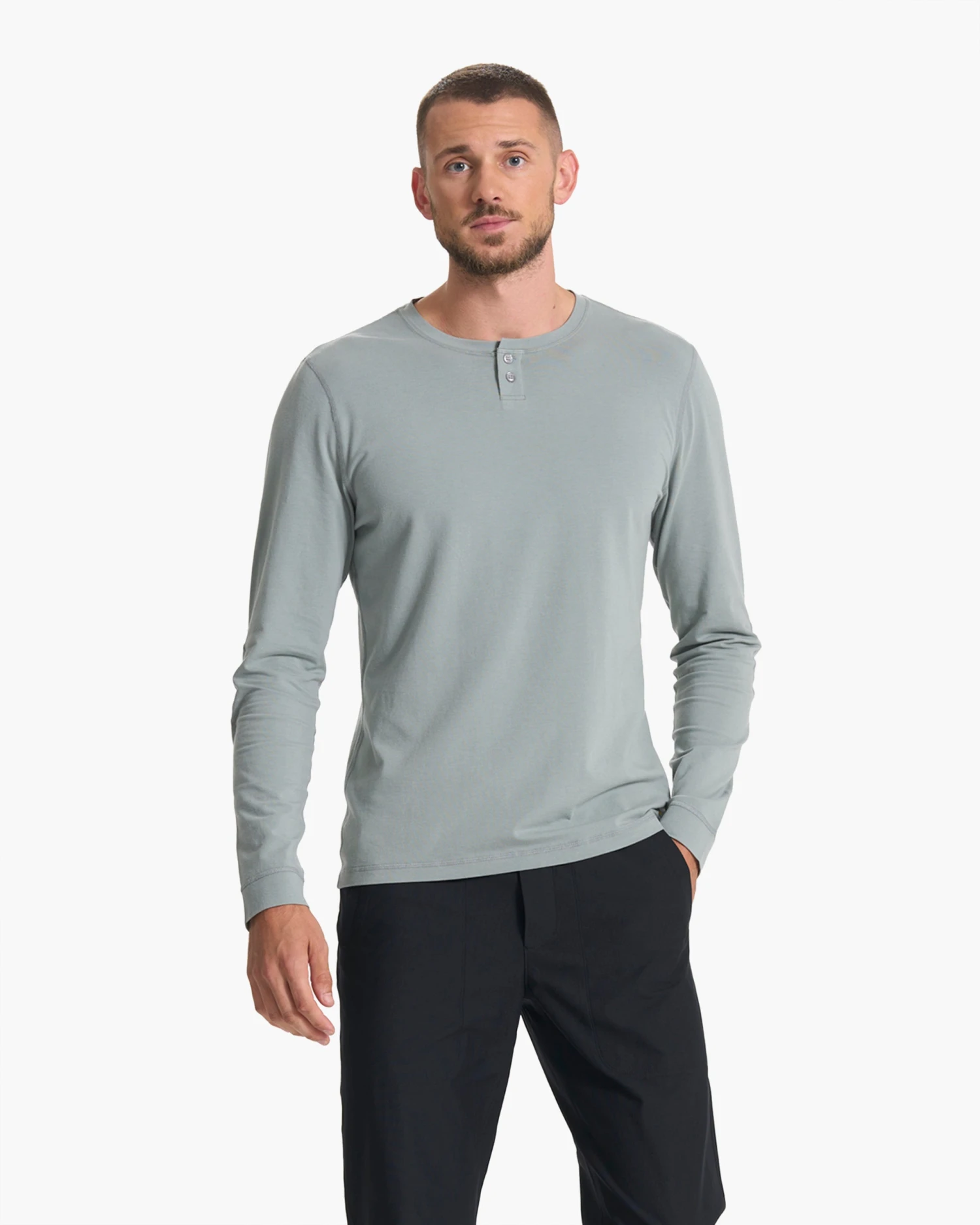 Long Sleeve Ever Henley | Stormy 4 Long Sleeve Ever Henley | Stormy - Image 2