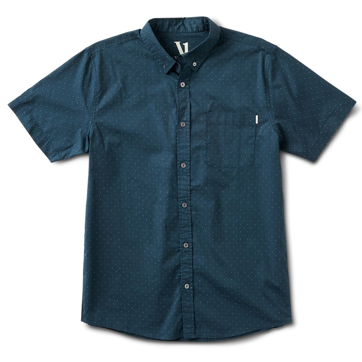 Crest Short-Sleeve Button-Down | Indigo Micro Dot 3 Crest Short-Sleeve Button-Down | Indigo Micro Dot