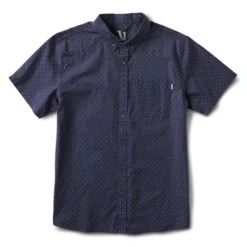Crest Short Sleeve Button-Down | Navy Micro Dot