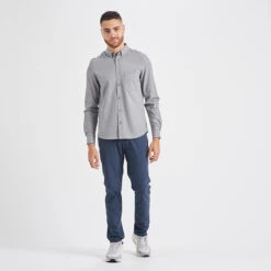 Bishop Long-Sleeve Button-Down | Light Grey -TrendSphere V153LTG 4 update