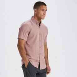 Bishop Short-Sleeve Button-Down | Saltwater Red -TrendSphere V154SWR 2