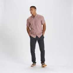 Bishop Short-Sleeve Button-Down | Saltwater Red -TrendSphere V154SWR 4