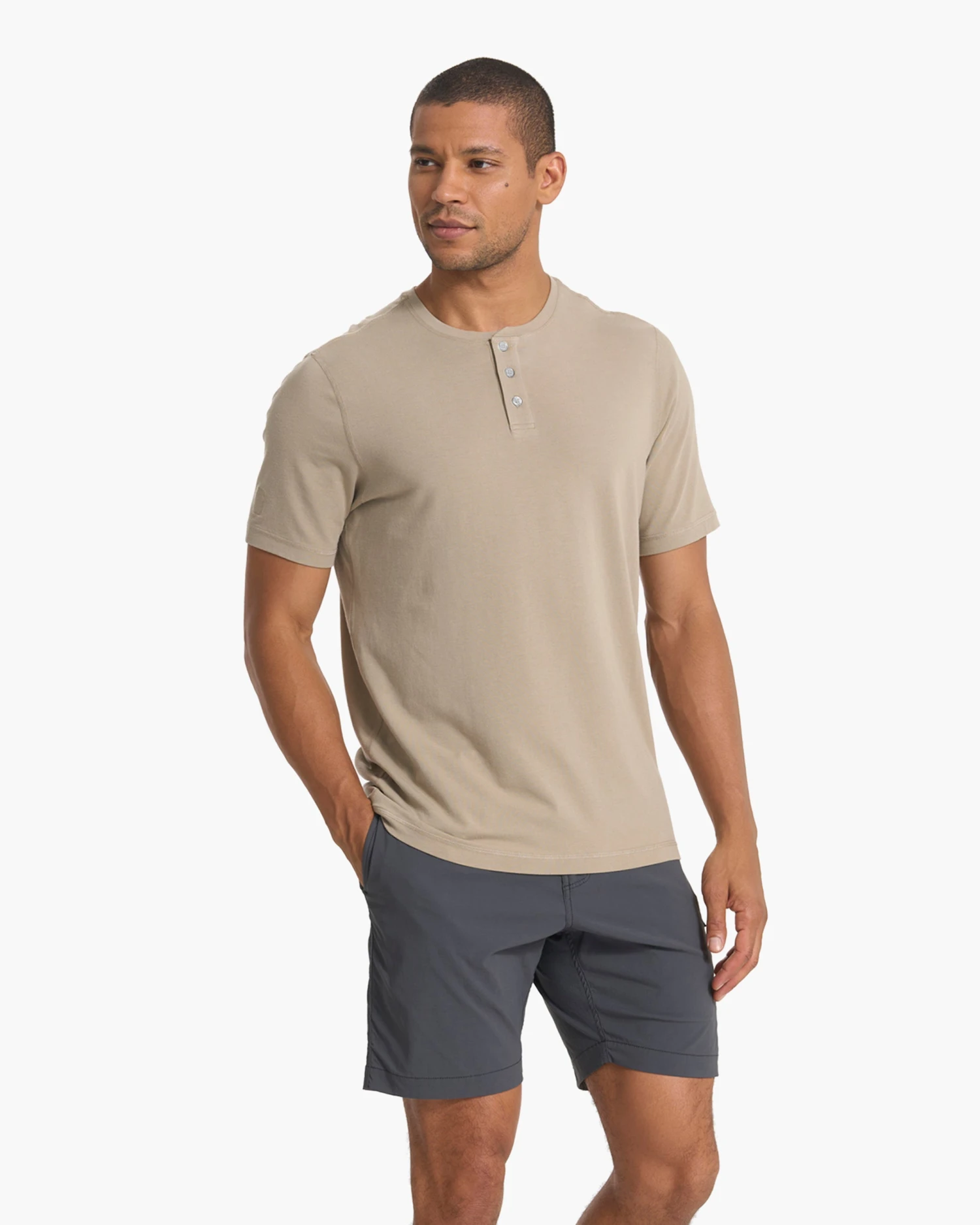 Short Sleeve Ever Henley | Gravel 8 Short Sleeve Ever Henley | Gravel - Image 6