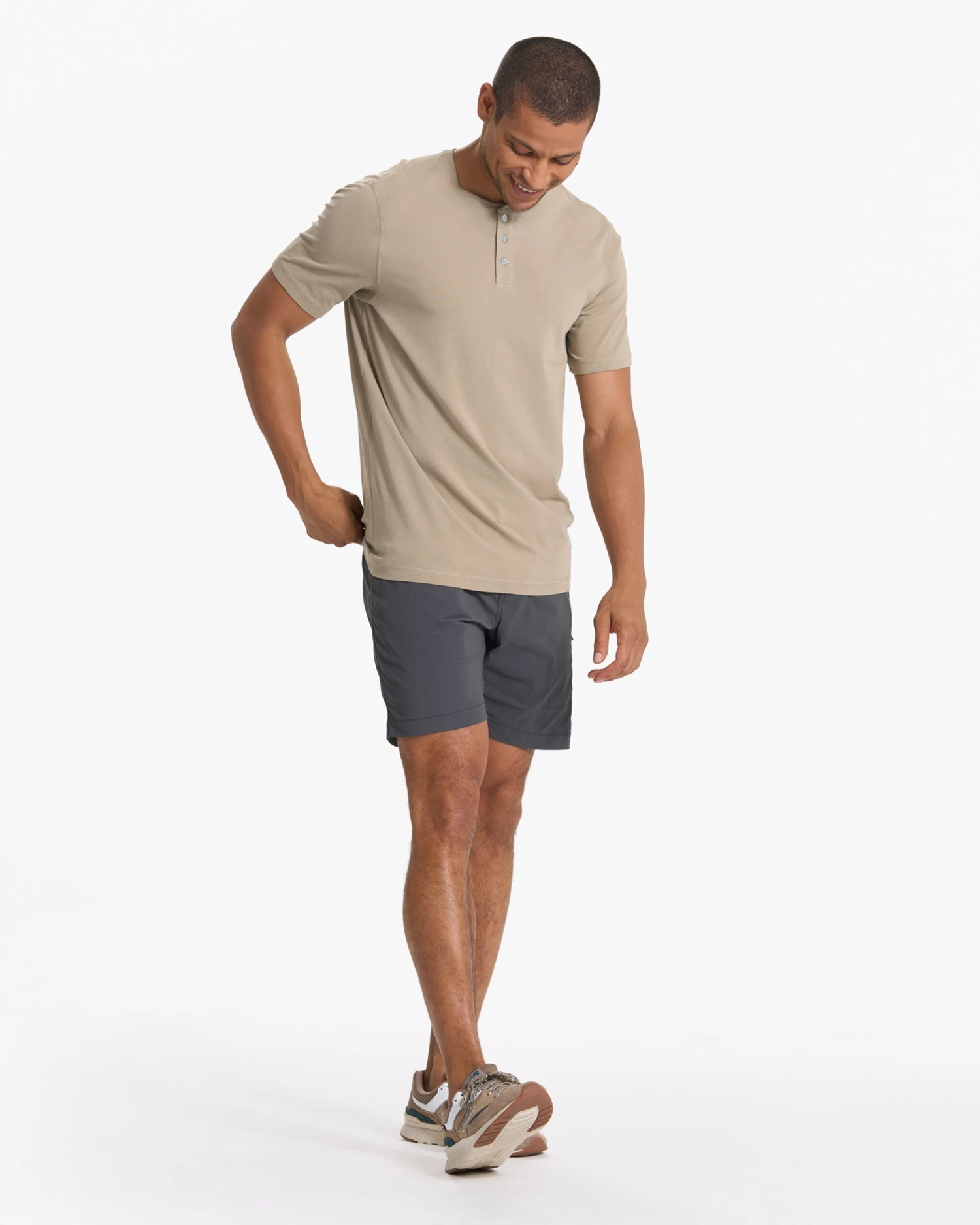 Short Sleeve Ever Henley | Gravel 6 Short Sleeve Ever Henley | Gravel - Image 4
