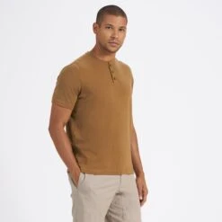 Short-Sleeve Ever Henley | Tobacco -TrendSphere V165TOB 2