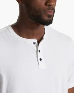 Short-Sleeve Ever Henley | White -TrendSphere V165WHT SP22 M ECOMM TOPS 1088 1X1 updated