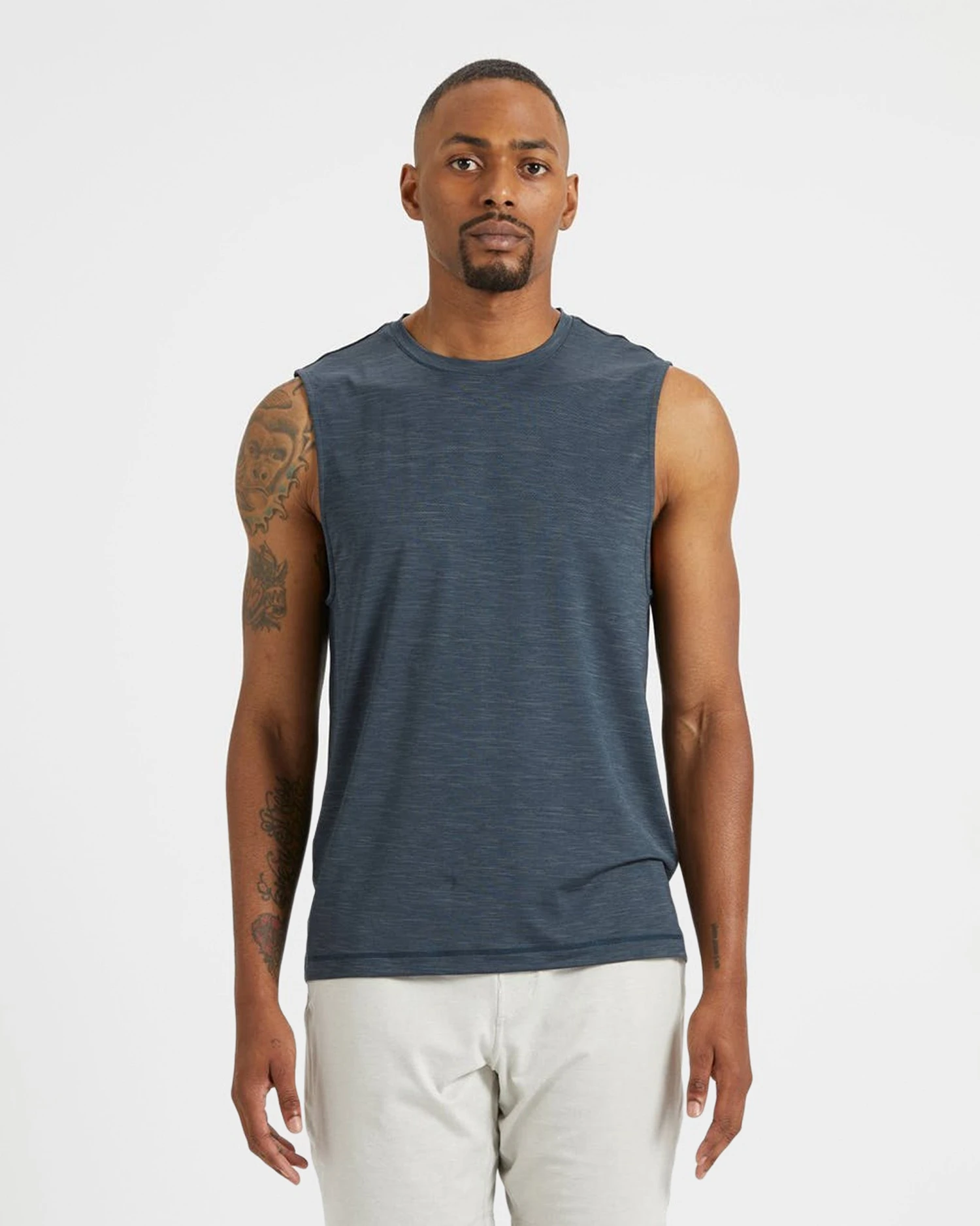 Zephyr Muscle Tee | Indigo Heather 4 Zephyr Muscle Tee | Indigo Heather - Image 2