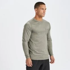 Long-Sleeve Tradewind Performance Tee | Army Heather -TrendSphere V177HTA 2
