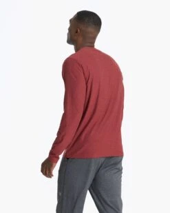 Long-Sleeve Strato Tech Tee | Currant Heather -TrendSphere V178HUT FA22 M ECOMM 00570