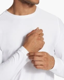 Long Sleeve Strato Tech Tee | White -TrendSphere V178WHT FA23 M ECOMM TOPS DETAIL 7