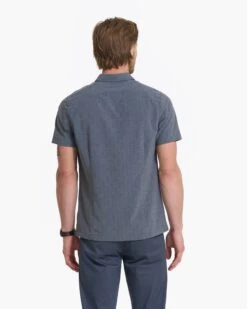 Short-Sleeve Bridge Button Down | Charcoal Arrows -TrendSphere V184CHA FA22 M ECOMM 0610