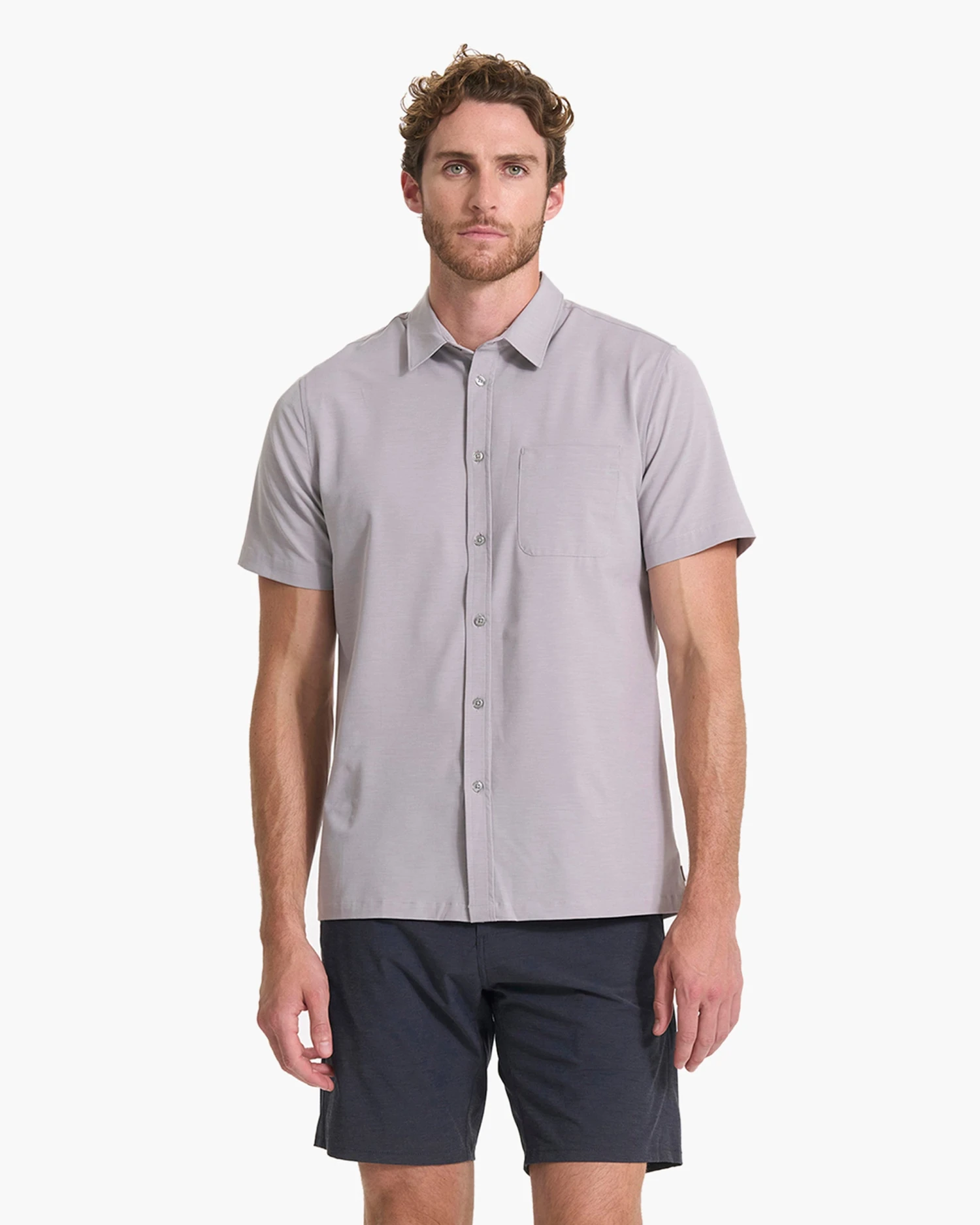 Short Sleeve Bridge Button Down | Fog 4 Short Sleeve Bridge Button Down | Fog - Image 2