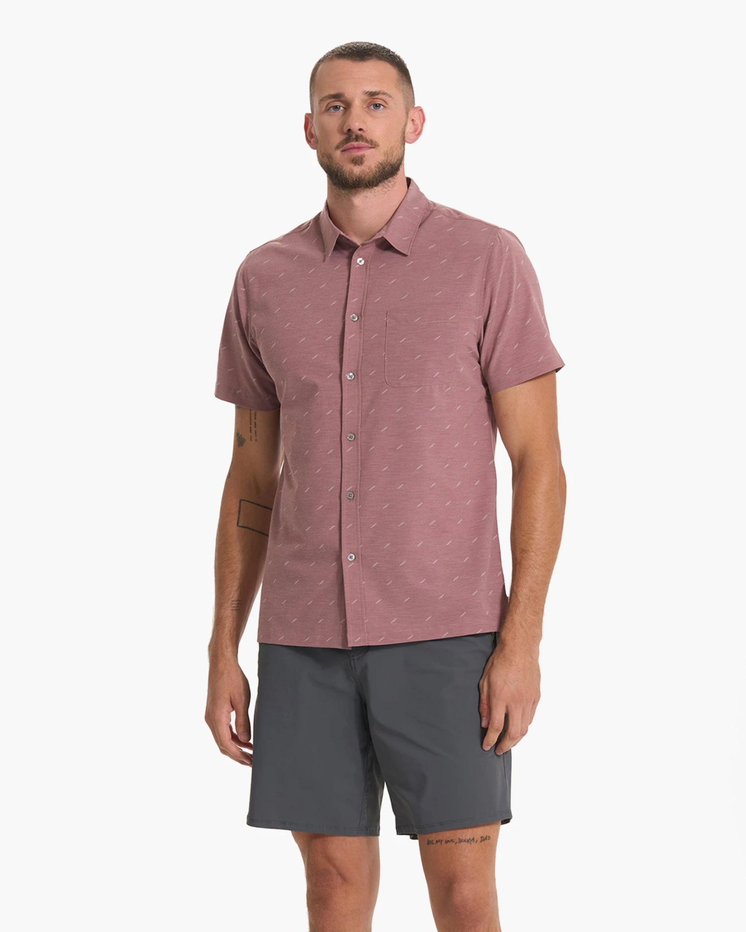 Short Sleeve Bridge Button Down | Light Terracotta Dagger 4 Short Sleeve Bridge Button Down | Light Terracotta Dagger - Image 2