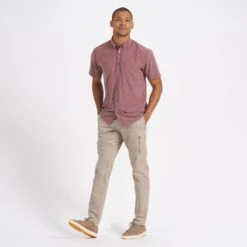 Short-Sleeve Bridge Button Down | Terracotta Bird -TrendSphere V184TBI 4 FlagRemoved
