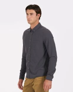 Long-Sleeve Ace Button-Down | Charcoal -TrendSphere V185CCL 2