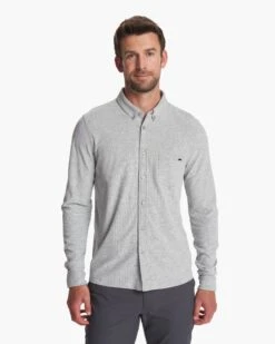 Long-Sleeve Ace Button-Down | Light Grey -TrendSphere V185LTG 1