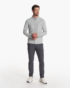 Long-Sleeve Ace Button-Down | Light Grey -TrendSphere V185LTG 4