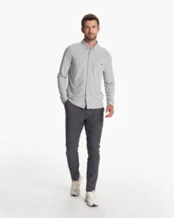 Long-Sleeve Ace Button-Down | Light Grey -TrendSphere V185LTG FA23 M ECOMM TOPS FULL 3