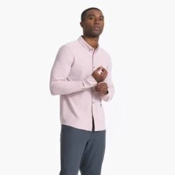 Long Sleeve Ace Button Down | Saltwater Red -TrendSphere V185SWR 00227