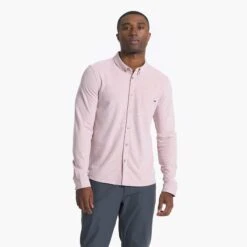 Long Sleeve Ace Button Down | Saltwater Red -TrendSphere V185SWR 00230