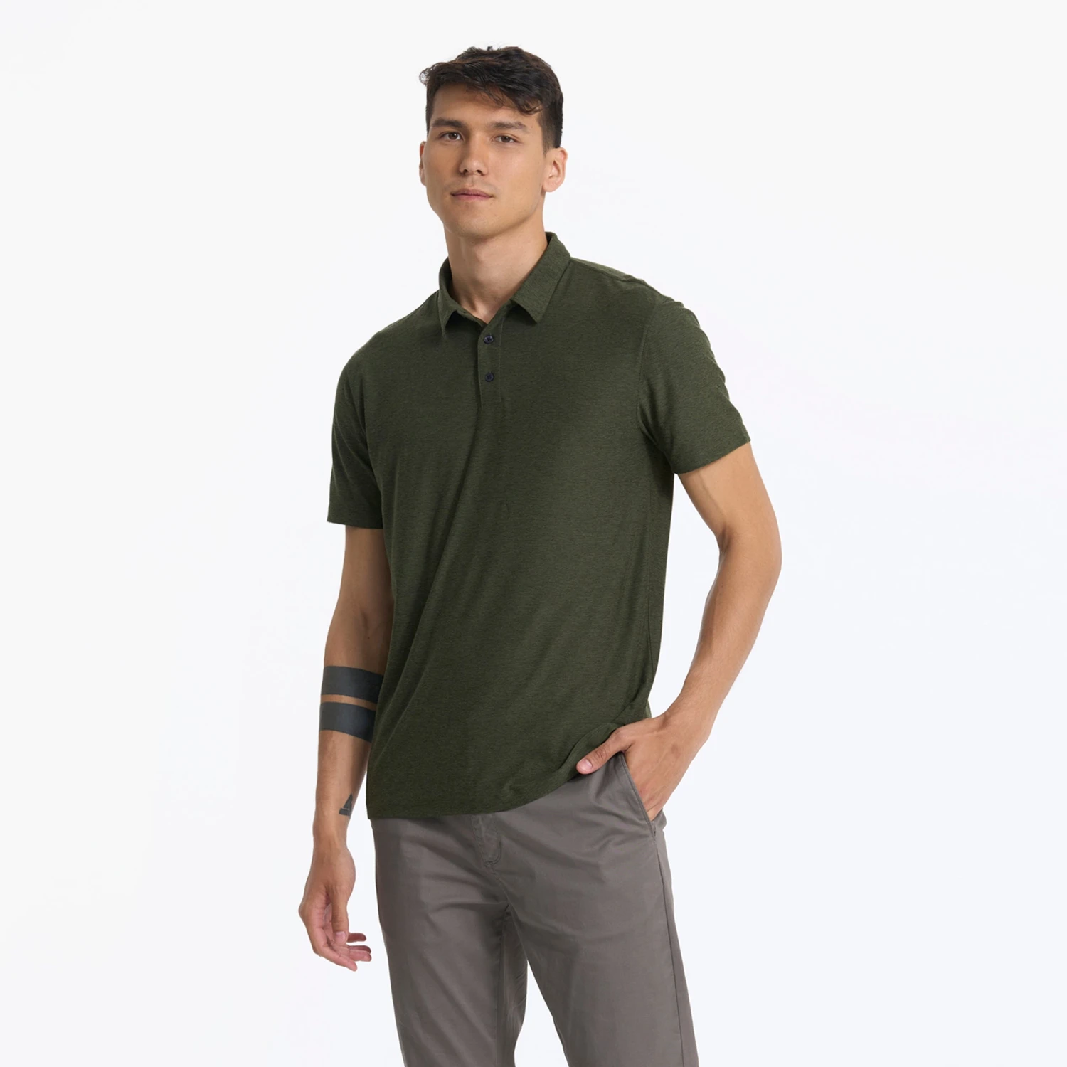 Strato Tech Polo | Forest Heather 4 Strato Tech Polo | Forest Heather - Image 2