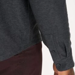 Long Sleeve Strato Button-Down | Charcoal Heather -TrendSphere V192HCC 6 2939ef82 24a1 4cae 813b 92a3b13fff17