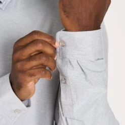 Long Sleeve Strato Button-Down | Platinum Heather -TrendSphere V192HPT 6 93266fa4 ff4f 41a6 b9c6 51111c222f19
