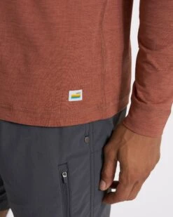Long Sleeve Ease Performance Henley | Copper Heather -TrendSphere V194HCO SP23 M ECOMM TOPS DETAIL 3469 1x1 d1bb5b39 325e 4b4d bc89 ffd0966f8284