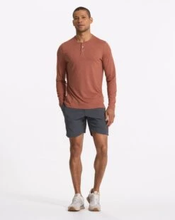Long Sleeve Ease Performance Henley | Copper Heather -TrendSphere V194HCO SP23 M ECOMM TOPS FULL 3428 1x1 7fb37354 8064 4452 ad58 1cc9d90ef5a1
