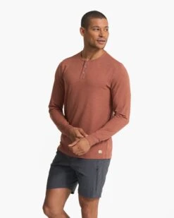 Long Sleeve Ease Performance Henley | Copper Heather -TrendSphere V194HCO SP23 M ECOMM TOPS TOP 3454 1x1 0830b94b 48ad 45a8 a164 4fe0731ec5cc