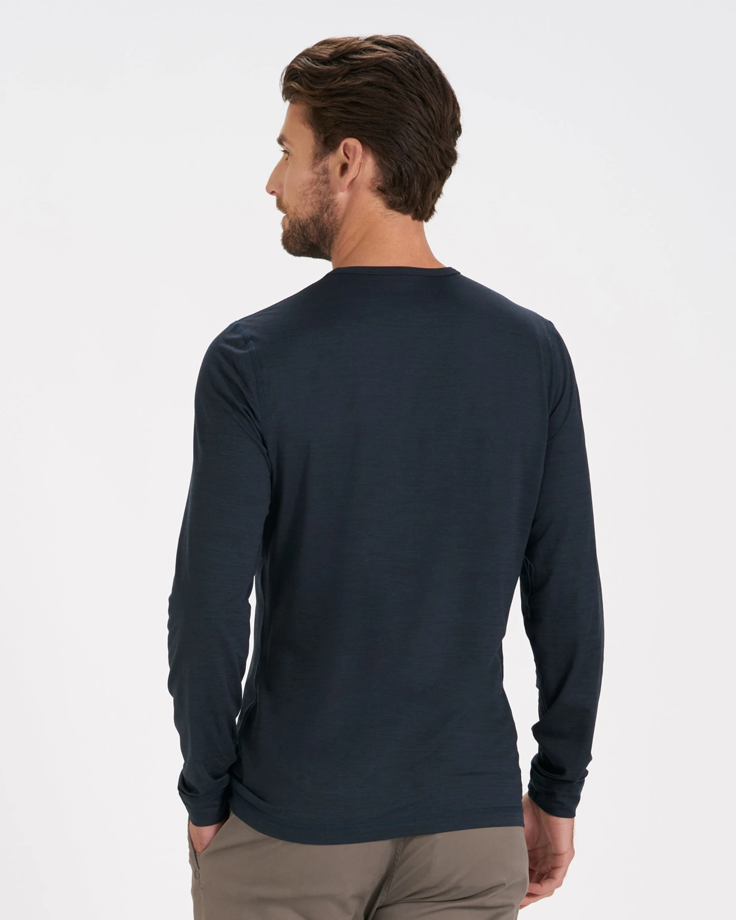 Long Sleeve Ease Performance Henley | Ink Heather 5 Long Sleeve Ease Performance Henley | Ink Heather - Image 3