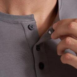 Short-Sleeve Ever Henley | Smoke -TrendSphere V199FOG 1696