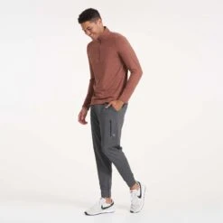 Ease Performance Half Zip | Dark Terracotta Heather 13 Ease Performance Half Zip | Dark Terracotta Heather -TrendSphere V221HDT 0212