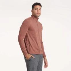 Ease Performance Half Zip | Dark Terracotta Heather 11 Ease Performance Half Zip | Dark Terracotta Heather -TrendSphere V221HDT 0258