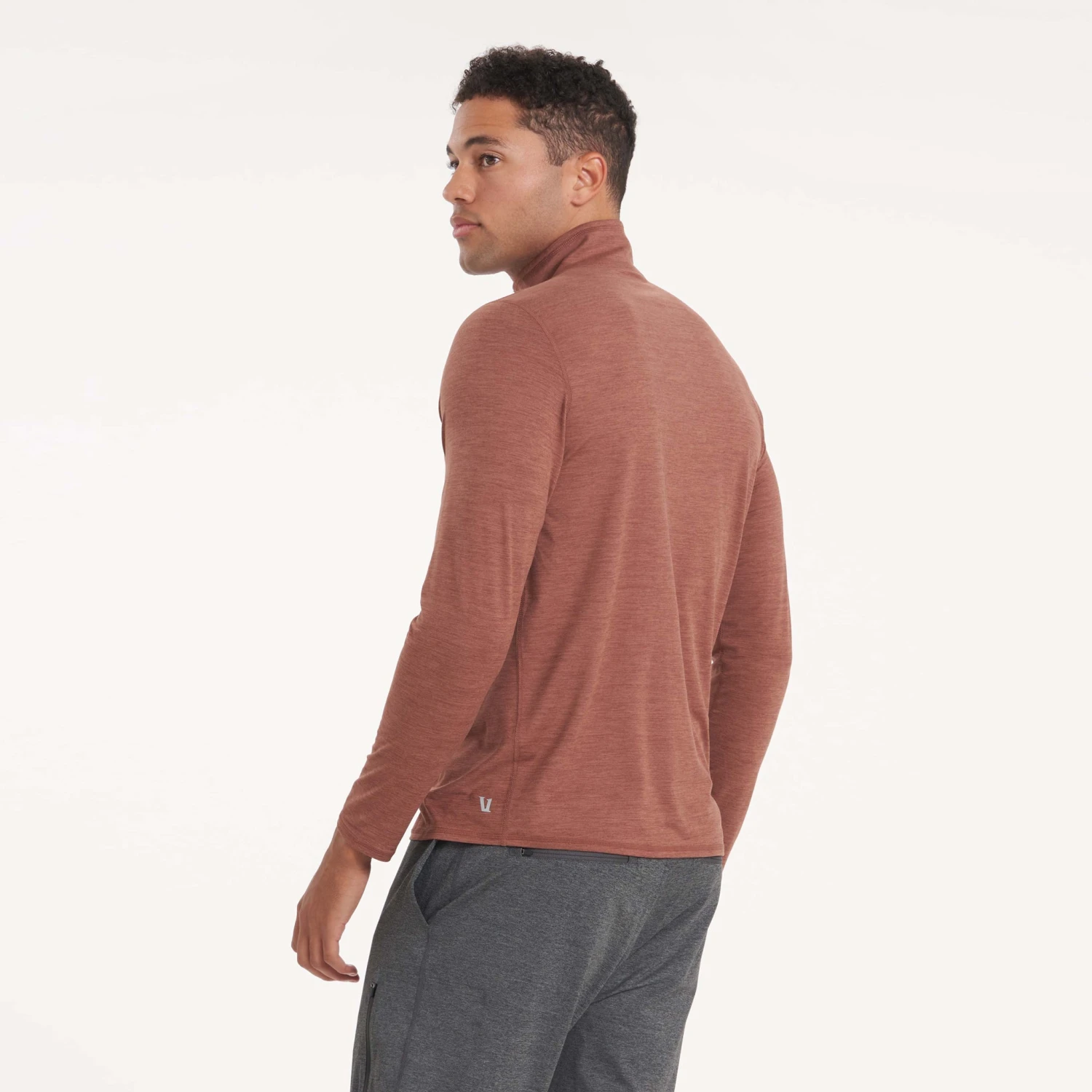 Ease Performance Half Zip | Dark Terracotta Heather 6 Ease Performance Half Zip | Dark Terracotta Heather - Image 4